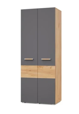 Шкаф двустворчатый В20 Виора, Золотой дуб/Графит 